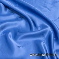 Подкладочная вискоза (о) светло-синяя с надписью Max Mara - итальянские ткани Тессутидея арт. 08-1185