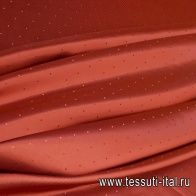 Подкладочная жаккардовая (о) терракотовая в мелкий горох - итальянские ткани Тессутидея арт. 07-1132