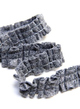 Тесьма рюша серая - в интернет-магазине тканей Тессутидея арт. F-4522