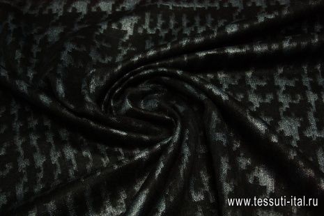 Пальтовая жаккард (н) черно-серая ш-150см - итальянские ткани Тессутидея арт. 09-1171