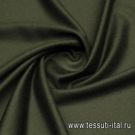 Костюмная кашемир+шерсть (о) темное хаки - итальянские ткани Тессутидея арт. 05-4720