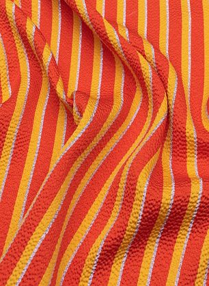 Жаккард с люрексом (н) оранжево-желтая полоска - в интернет-магазине тканей Тессутидея арт. 03-6826
