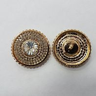 Пуговица на ножке d-36 золотая со стразами Swarovski  - итальянские ткани Тессутидея арт. F-2160