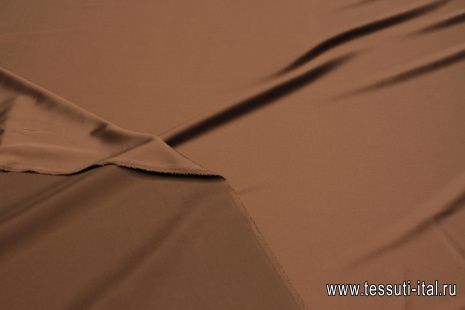 Шелк атлас стрейч (о) коричневый - итальянские ткани Тессутидея арт. 10-3324