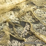 Кружевное полотно с люрексом (н) горчично-золотое - итальянские ткани Тессутидея арт. 03-6115