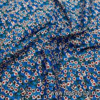Хлопок 90 г/м (н) мелкий цветочный рисунок на ярко-голубом - итальянские ткани Тессутидея арт. 01-7317