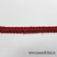 Тесьма шанель с пайетками красно-коричневая ш-1см - итальянские ткани Тессутидея арт. F-5187