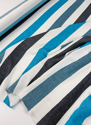 Лен+вискоза (н) серо-бело-сине-бирюзовая полоска - в интернет-магазине тканей Тессутидея арт. 16-1163