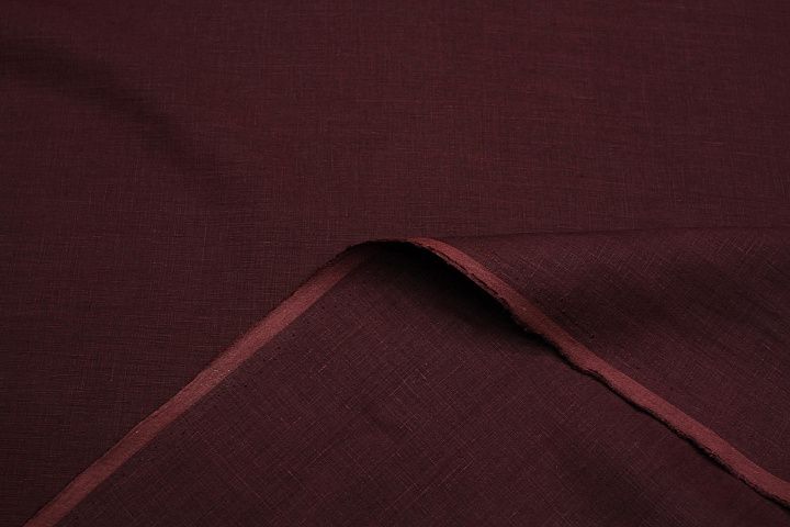 Лен сорочечный (о) бордовый - итальянские ткани Тессутидея арт. 16-1026