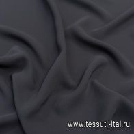 Шелк кади стрейч (о) черный - итальянские ткани Тессутидея арт. 10-2588