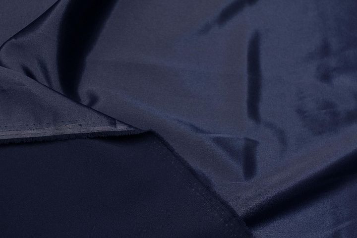 Плательный атлас (о) темно-синий - итальянские ткани Тессутидея арт. 03-7222