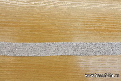 Тесьма трикотажная с люрексом (о) светло-серая ш-2см - итальянские ткани Тессутидея арт. F-6194