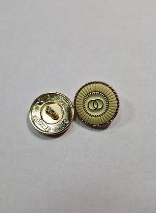 Пуговица металл золото на ножке d-17мм бежевая - в интернет-магазине тканей Тессутидея арт. F-5781