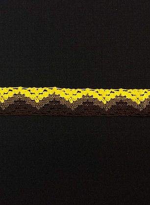 Тесьма макраме (н) желто-коричневая ш-3см - итальянские ткани Тессутидея 01-4082