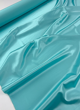 Шелк атлас стрейч (о) светло-бирюзовый - в интернет-магазине тканей Тессутидея арт. 10-5037