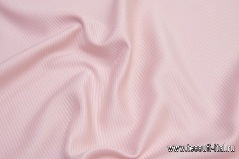 Плательная стрейч дабл (о) розовая диагональная полоска - итальянские ткани Тессутидея арт. 03-6686