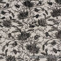 Кружевное полотно с люрексом расшитое пайетками (о) черное - итальянские ткани Тессутидея арт. 03-6936