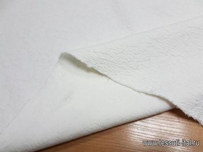 Трикотаж фактурный (о) белый - итальянские ткани Тессутидея арт. 13-1189