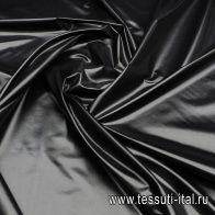 Плащевая лаке с водоотталкивающим покрытием (о) черная - итальянские ткани Тессутидея арт. 11-0459