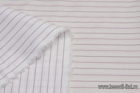 Сорочечная (н) бело-фиолетовая полоска  - итальянские ткани Тессутидея арт. 01-6144