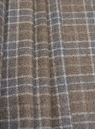 Костюмная твид (н) серо-бело-коричневая клетка - в интернет-магазине тканей Тессутидея арт. 05-3995