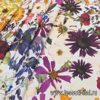 Хлопок (н) яркий цветочный рисунок на белом - итальянские ткани Тессутидея арт. 01-6947