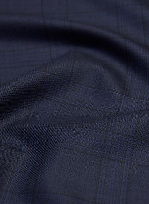 Костюмная (н) сине-черная клетка - в интернет-магазине тканей Тессутидея арт. 05-3797