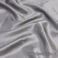 Подкладочная вискоза (о) серая с надписью Max Mara - итальянские ткани Тессутидея арт. 08-1181