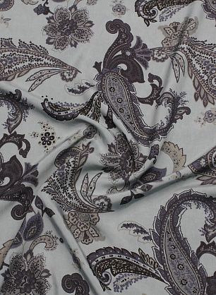 Плательная вискоза (н) пейсли на серо-зеленом - в интернет-магазине тканей Тессутидея арт. 04-1706
