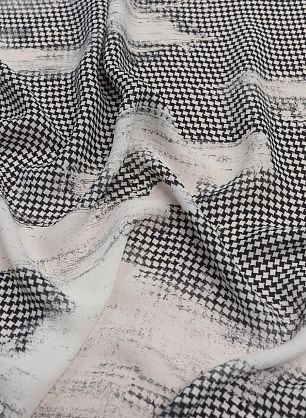 Крепжоржет (н) черно-белый рисунок - в интернет-магазине тканей Тессутидея арт. 10-2562