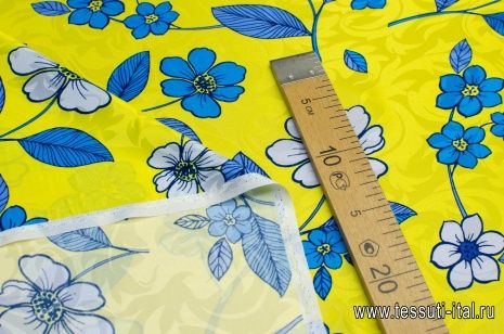Шелк дама (н) цветочный орнамент на ярко-желтом в стиле Pierre Cardin - итальянские ткани Тессутидея арт. 02-8715