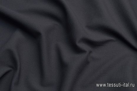 Хлопок стрейч фактурный (о) черный - итальянские ткани Тессутидея арт. 01-6894
