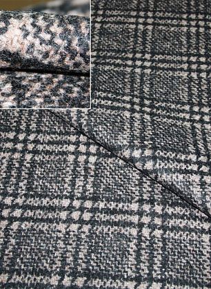 Пальтовая (н) черно-бежевый орнамент - в интернет-магазине тканей Тессутидея арт. 09-1016