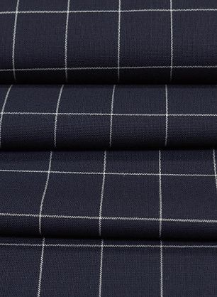 Костюмная (н) сине-белая клетка с красно-белой полосой - в интернет-магазине тканей Тессутидея арт. 05-4035