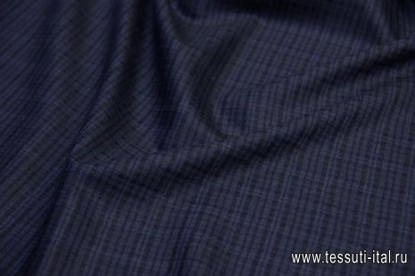 Костюмная (н) сине-черная клетка - итальянские ткани Тессутидея арт. 05-3799