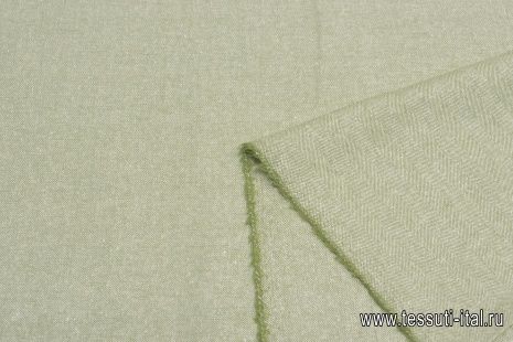 Костюмная (н) бело-зеленая елочка - итальянские ткани Тессутидея арт. 05-4172