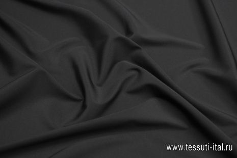 Крепдешин стрейч (о) черный - итальянские ткани Тессутидея арт. 10-3291