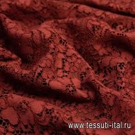 Кружевное полотно (о) красно-коричневое - итальянские ткани Тессутидея арт. 03-6261