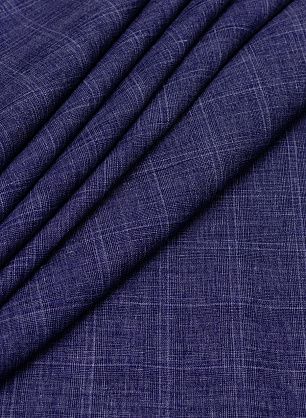Костюмная (н) синяя меланжевая клетка - в интернет-магазине тканей Тессутидея арт. 05-3008