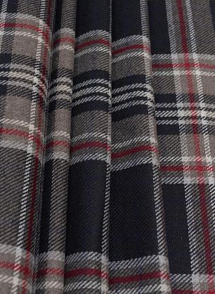 Костюмная (н) черно-бело-коричнево-красная клетка - в интернет-магазине тканей Тессутидея арт. 05-4210