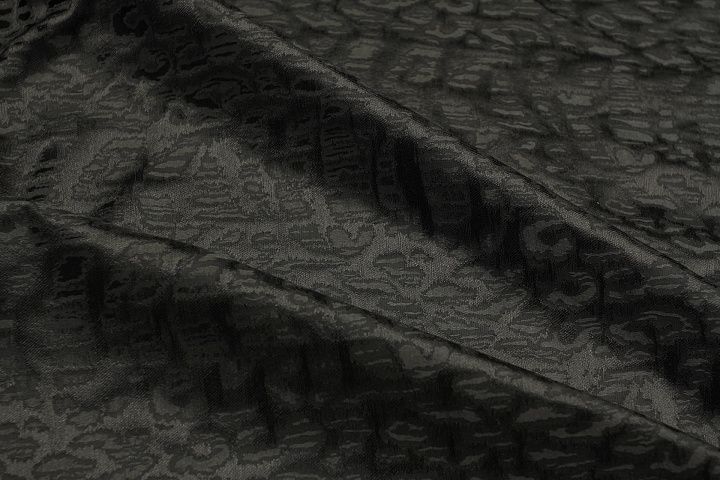 Жаккард (н) черный  орнамент на черном - итальянские ткани Тессутидея арт. 03-7228