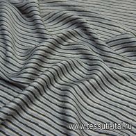 Плательная вискоза (н) серо-черная полоска  - итальянские ткани Тессутидея арт. 04-1347