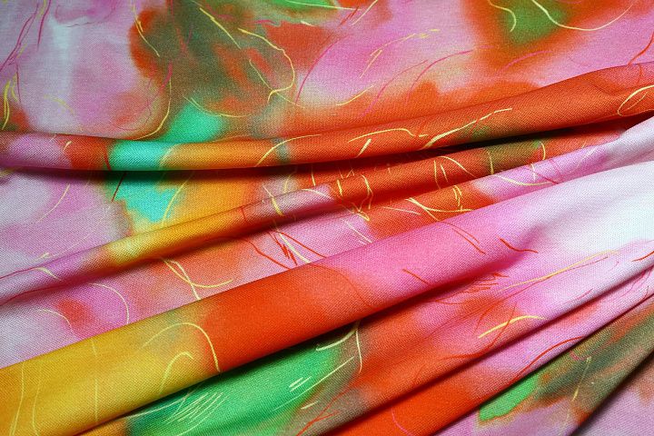Трикотаж хлопок (н) крупный цветочный орнамент - итальянские ткани Тессутидея арт. 14-1440