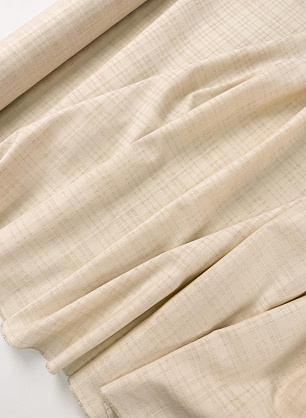 Хлопок со льном (н) светло-бежевая фактурная клетка - в интернет-магазине тканей Тессутидея арт. 01-8178