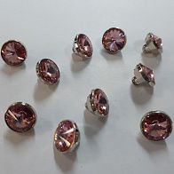 Пуговица пластик на ножке d-10мм с розовым стразом Swarovski - итальянские ткани Тессутидея арт. F-4133
