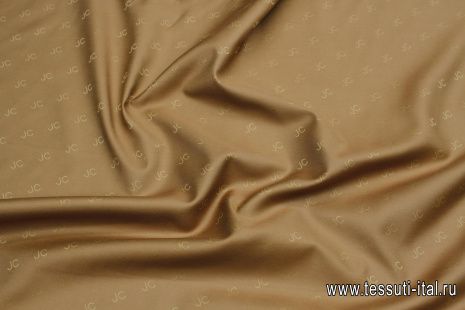 Подкладочная для сумок с логотипом (о) коричневая - итальянские ткани Тессутидея арт. 07-1438