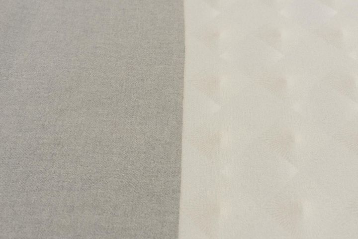 Пальтовая двухслойная (о) стилизованные ромбы на молочном/светло-серо-бежевая - итальянские ткани Тессутидея арт. 09-1931