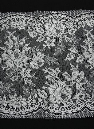 Кружево с люрексом (н) серо-серебрянное ш-32см Solstiss - в интернет-магазине тканей Тессутидея арт. 03-3799