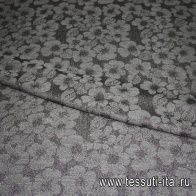 Плательная с люрексом (н) серо-черный цветочный орнамент ш-150см - итальянские ткани Тессутидея арт. 03-3197