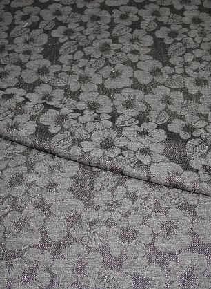Плательная с люрексом (н) серо-черный цветочный орнамент ш-150см - в интернет-магазине тканей Тессутидея арт. 03-3197